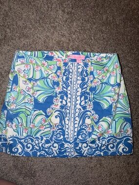 Lilly Pulitzer Blue Floral-Print Mini Skirt